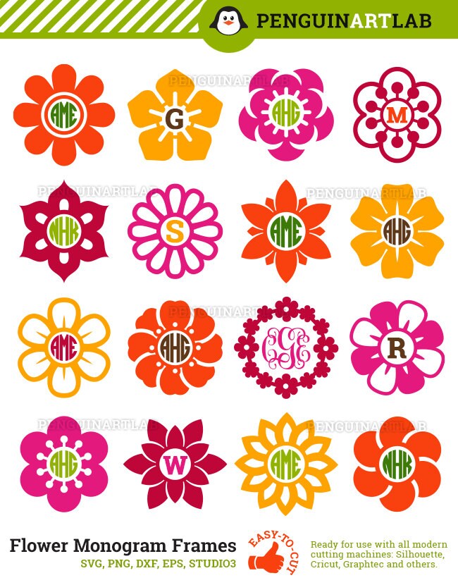 Free Free 350 Monogram Silhouette Flower Svg SVG PNG EPS DXF File