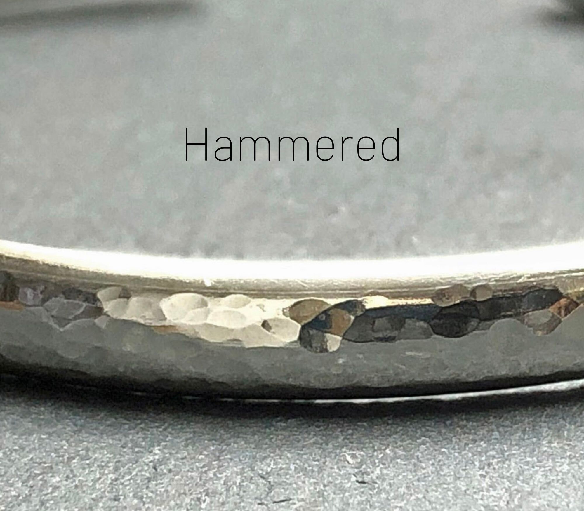 Solid Silver Oval Cuff Bangle, Hammered, Polished or