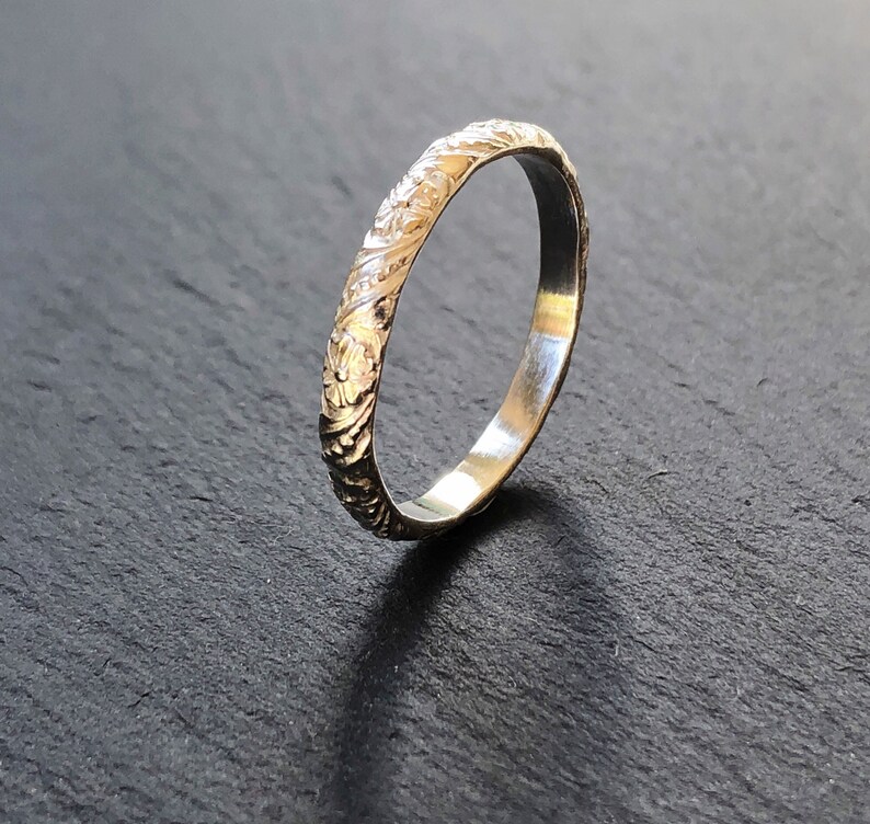 flower ring patterned sterling silver ring delicate silver