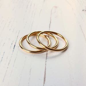 Gold ring, gold stacking ring, gold fill ring, polished gold stacking ring, gift for her image 5