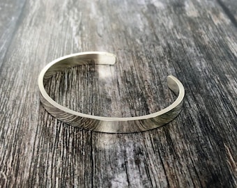 Men's handmade solid silver oval cuff bangle bracelet