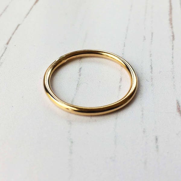 Gold ring, gold stacking ring, gold fill ring, polished gold stacking ring, gift for her