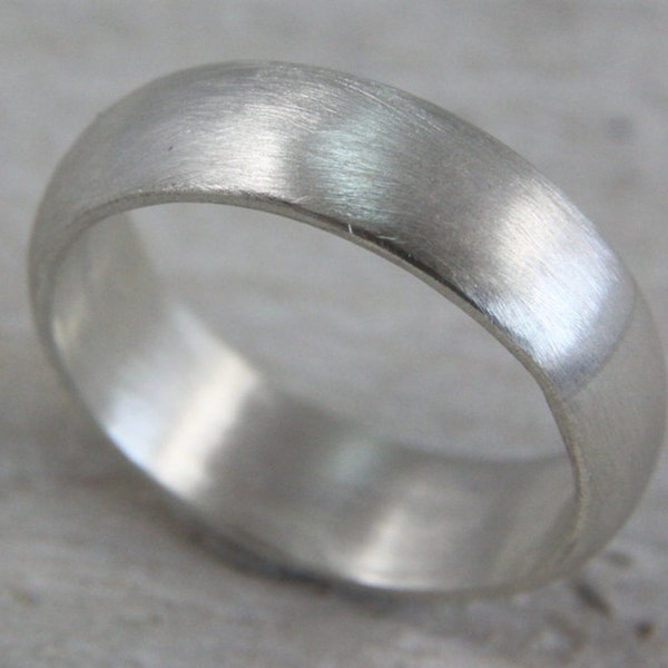 Chunky silver ring, satin finish silver ring, Modern silver band, Brushed finish, Silver Wedding ring, Thumb ring,  Unisex ring