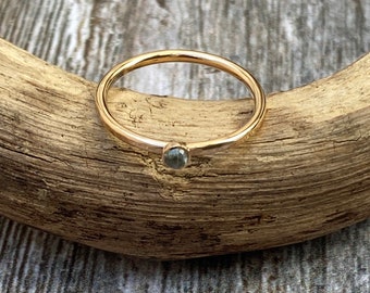 Aquamarine ring, March birthstone ring, minimalist gemstone stacking ring, March birthday gift