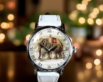 Retro Elephant Art Mechanical Leather Wrist Watch