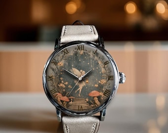Little Fairy Art Mechanical Leather Wrist Watch