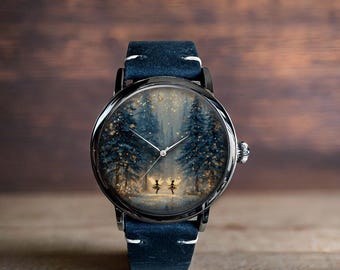 Little Fairy Art Mechanical Leather Wrist Watch