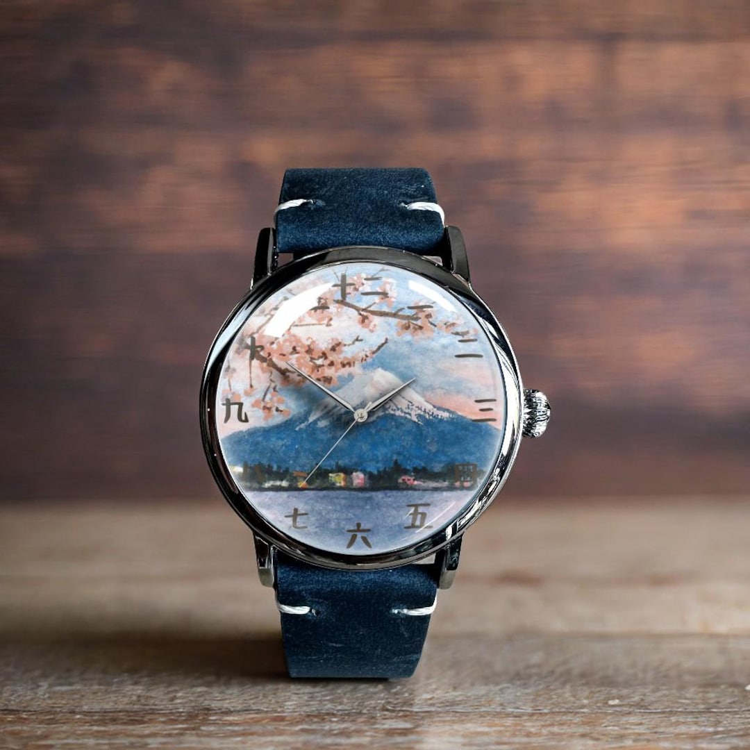 J Axis Modern Timepiece Mt Fuji Ukiyo E Art Dial Analog Quartz Watch New Battery Axis Wristwatches for sale | eBay main image 3