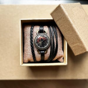 Retro Crow Leather Watch, Leather Wrap Watch, Leather Bracelet Watch, Wrist Leather Watch, Woman Watch, Vintage Leather Watch