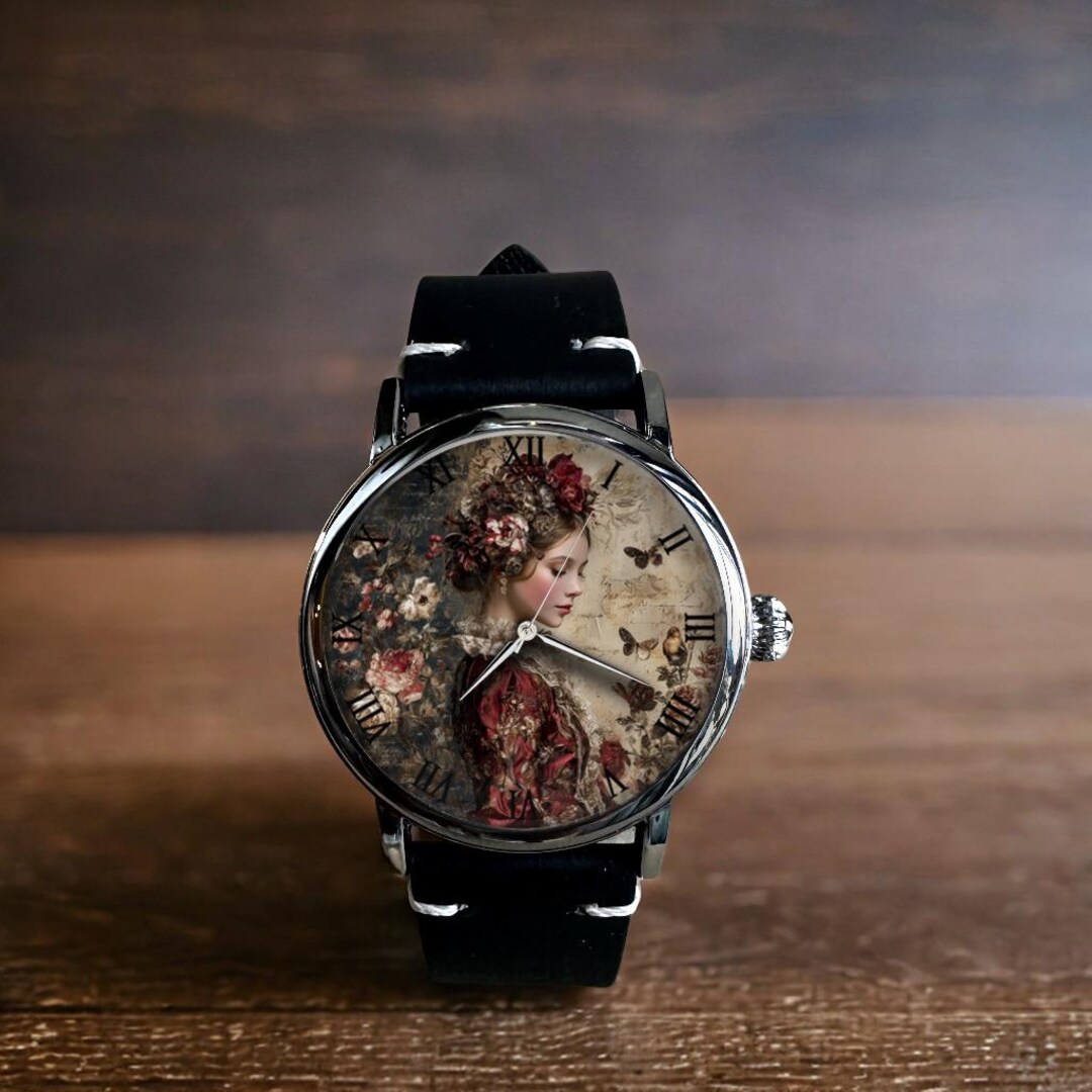 Modern Rococo Stylewatch Woman in the Rococo Style Art Mechanical Leather Wrist Watch - Etsy
