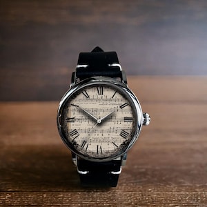 Music Piano Notes Mechanical Leather Watch, Music Mechanical Watch, Mechanical Wrist Watch, Lady Size Mechanical Watch