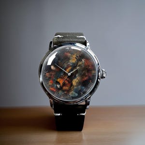 Retro Violin Mechanical Leather Watch, Vintage Violin Mechanical Watch, Mechanical Wrist Watch, Lady Size Mechanical Watch