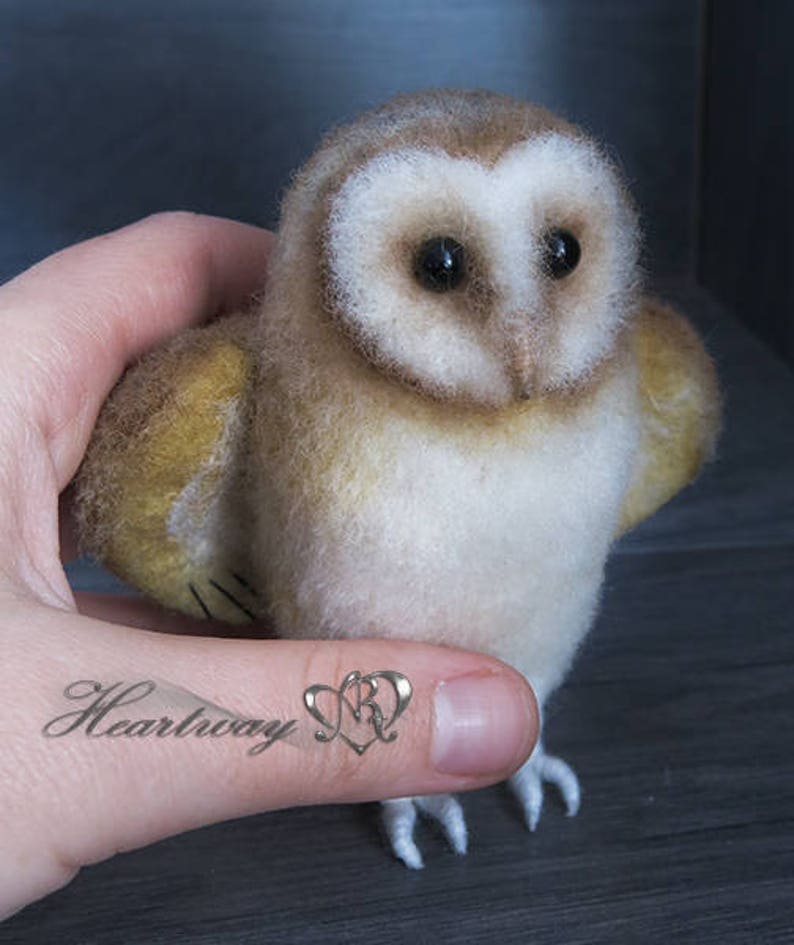 Barn owl toy miniature Needle felting Available to order Etsy