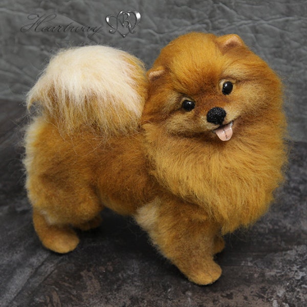 OOAK. Charlie, der Pommerschen Spitz. Mit der Nadel gefilzt Hund-Modell. -KOSTENLOSER VERSAND-