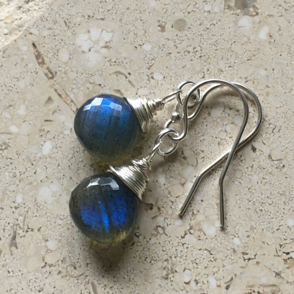 Labradorite earrings~gemstone earrings~ dangle earrings~drop earrings~petite earrings~dainty earrings~ dangle earrings earrings