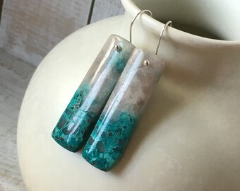 Chrysocolla earrings~gemstone earrings~ dangle earrings~drop earrings~petite earrings~boho earrings~ dangle earrings earrings