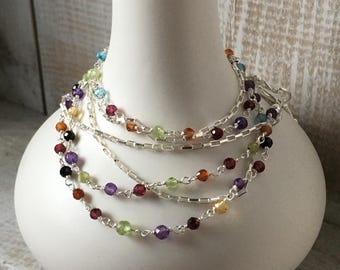 Multi Double strand Gemstone necklace