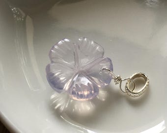Lavender Quartz Gemstone flower pendant