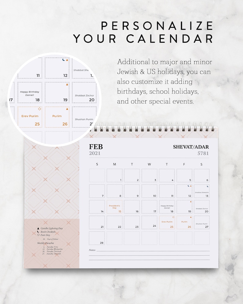 2021 American Jewish Printable Calendar Jewish holidays ...
