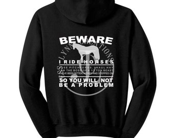 Time Spent Horse Riding Hoodie Personalised Funny Ideal Birthday Gift Rider