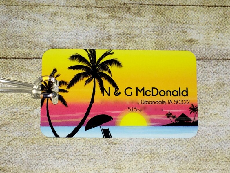 Beach Themed Luggage Tags Vacation Bag Tags Luggage Bag Etsy