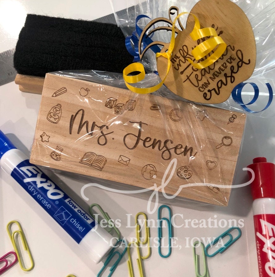 Dry Erase/chalkboard Custom Eraser Engraved Wood Eraser Etsy