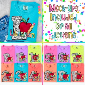 Colorful Back To School PNG Bundle, School Grade PNG, Teacher PNG, Bright Dalmation Dots, Pre-K, Kindergarten/1st/2nd/3rd grade