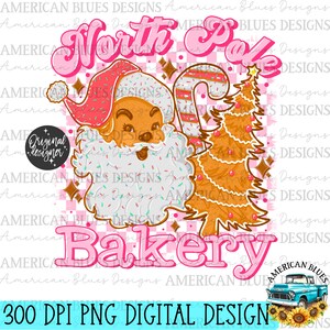 North Pole Bakery, Gingerbread Christmas, Christmas Digital Design, Santa Claus png, Christmas png
