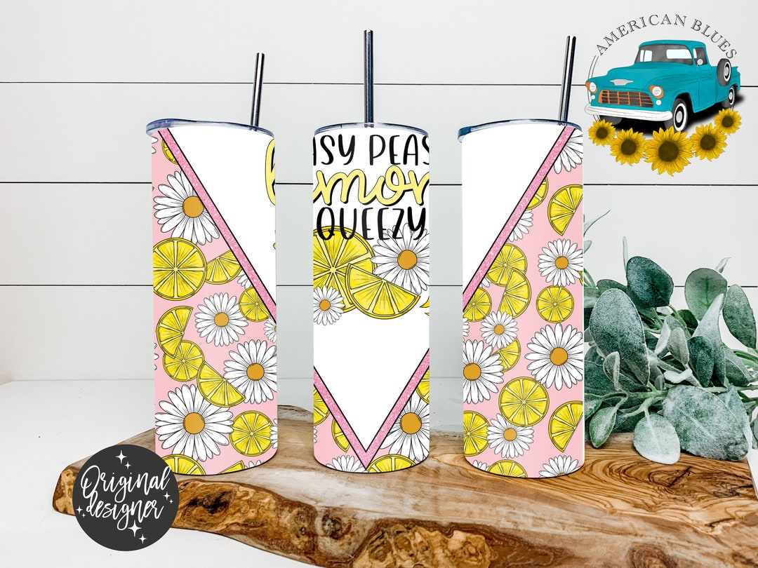 Easy Peasy Lemon Squeezy 20 Oz Tumbler Wrap Summertime Etsy