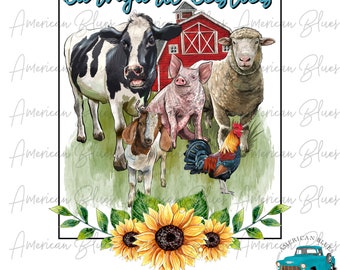 Barnyard Besties png, farm life png, farmers png, barnyard png, cow png, chicken png, farm animals, sublimation design digital design