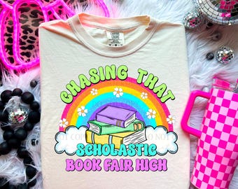 Chasing that Scholastic Book Fair high - Bookish PNG Design for shirts & crafts