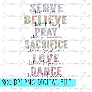 Women of the Bible/Bible/Scripture/Religious/Church/PNG/Sublimation/Graphic/Digital/Download