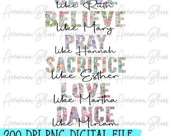Women of the Bible/Bible/Scripture/Religious/Church/PNG/Sublimation/Graphic/Digital/Download
