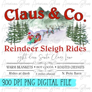 Claus & Co passeios de trenó de renas png/digital/download/image/natal