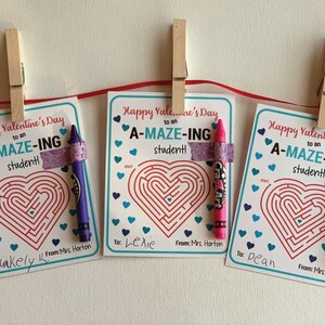 PRINTABLE Valentines for teachers to give to students  | Boy Girl Maze Valentine cards | You are Amazing Valentine classroom cards, DIGITAL