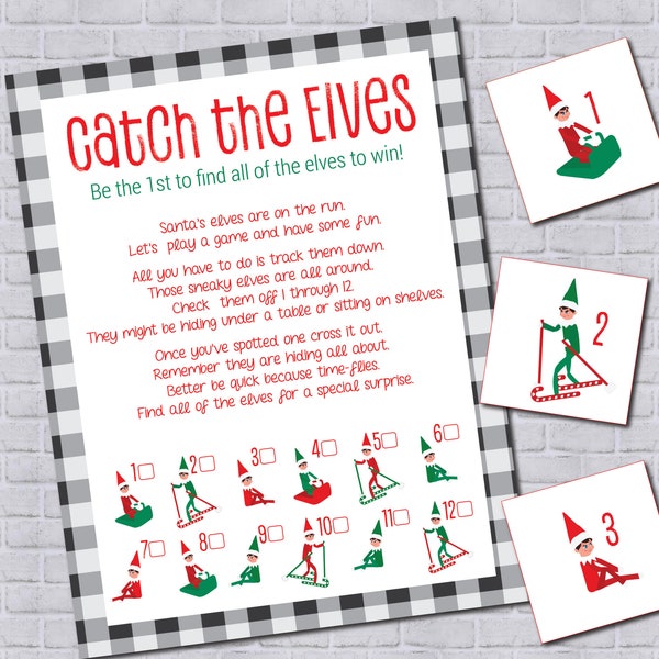 Christmas Scavenger Hunt, Elf Treasure Hunt, Christmas Printable, Elf Hunt Game, Winter Holiday Game for Kids DIGITAL FILE