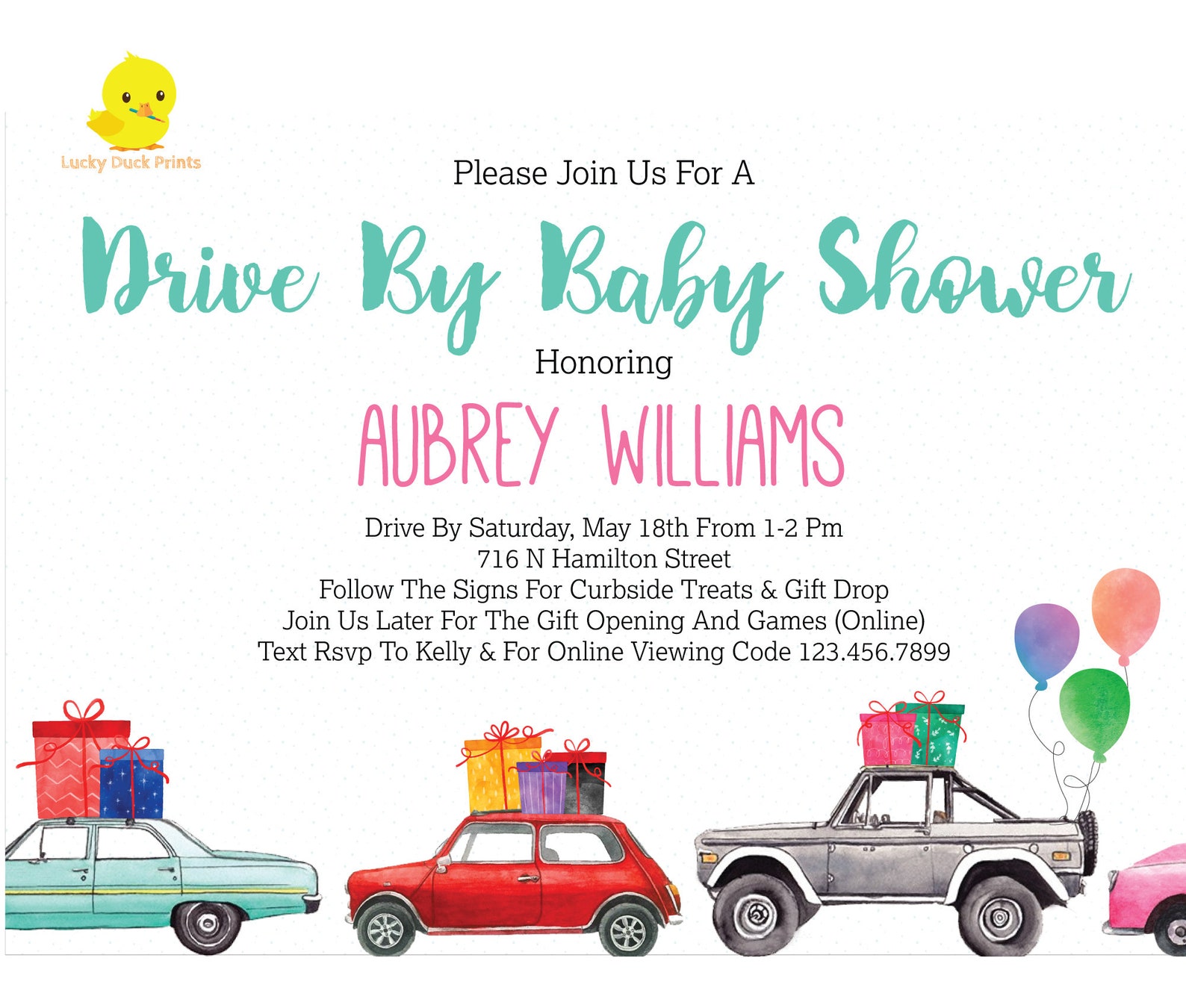 Drive by baby shower invitation Drive through baby shower Etsy
