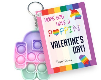 PRINTABLE Pop It Valentine for Kids | Poppin Valentine's Day |  Pop it label Fidget Toy, Valentine classroom, Pop It Valentine tags DIGITAL