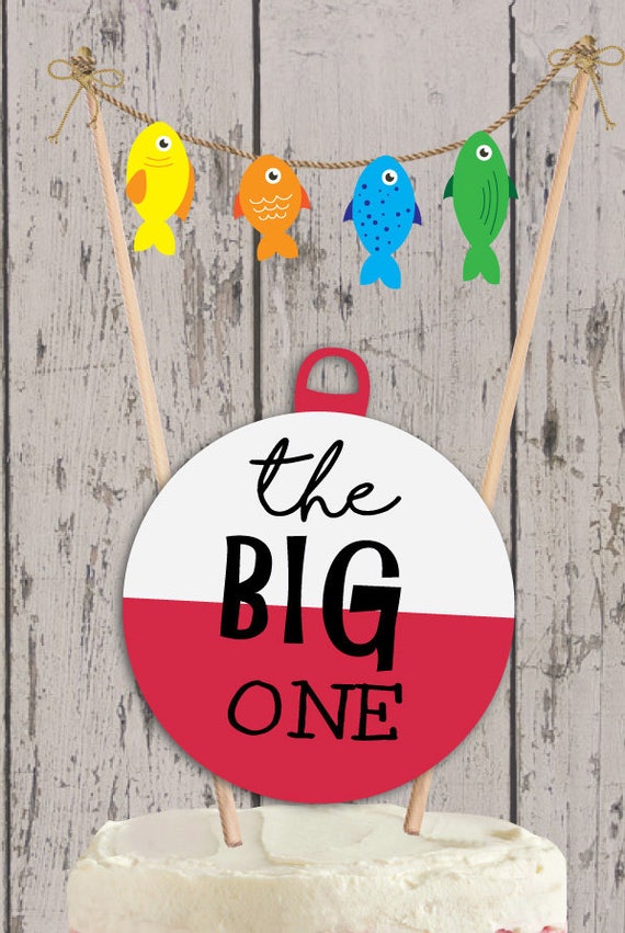 The Big One Fishing Birthday Fishing Birthday Cake Topper Fishing