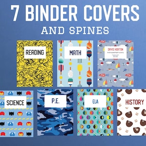 Capas de fichário para impressão, capa de planejador de estudo editável, fichário para professores, disciplinas escolares, fichário para educação domiciliar, fichário para sub-fichário, fichário para faculdade DIGITAL