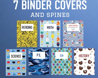 Editable School Binder Covers: Printable Subject Planner (Digital File)
