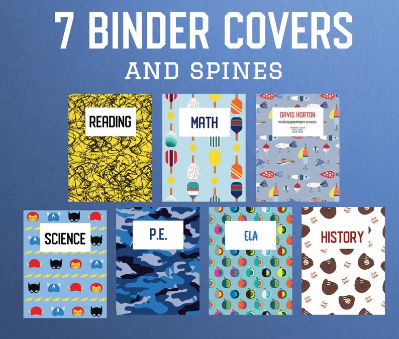 Editable School Binder Covers: Printable Subject Planner (digital File ...