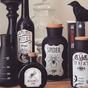Apothecary Labels Halloween, printable bottle stickers, Halloween Potion Labels, Vintage Potion Bottle Label, Witch Labels | Digital File