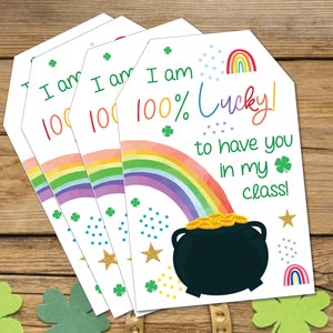 St. Patrick Day Rainbow Gift Tag Pot of gold Treasure Tag Kids Boy Girl Classroom School Printable Rainbow Tag for class | INSTANT DOWNLOAD
