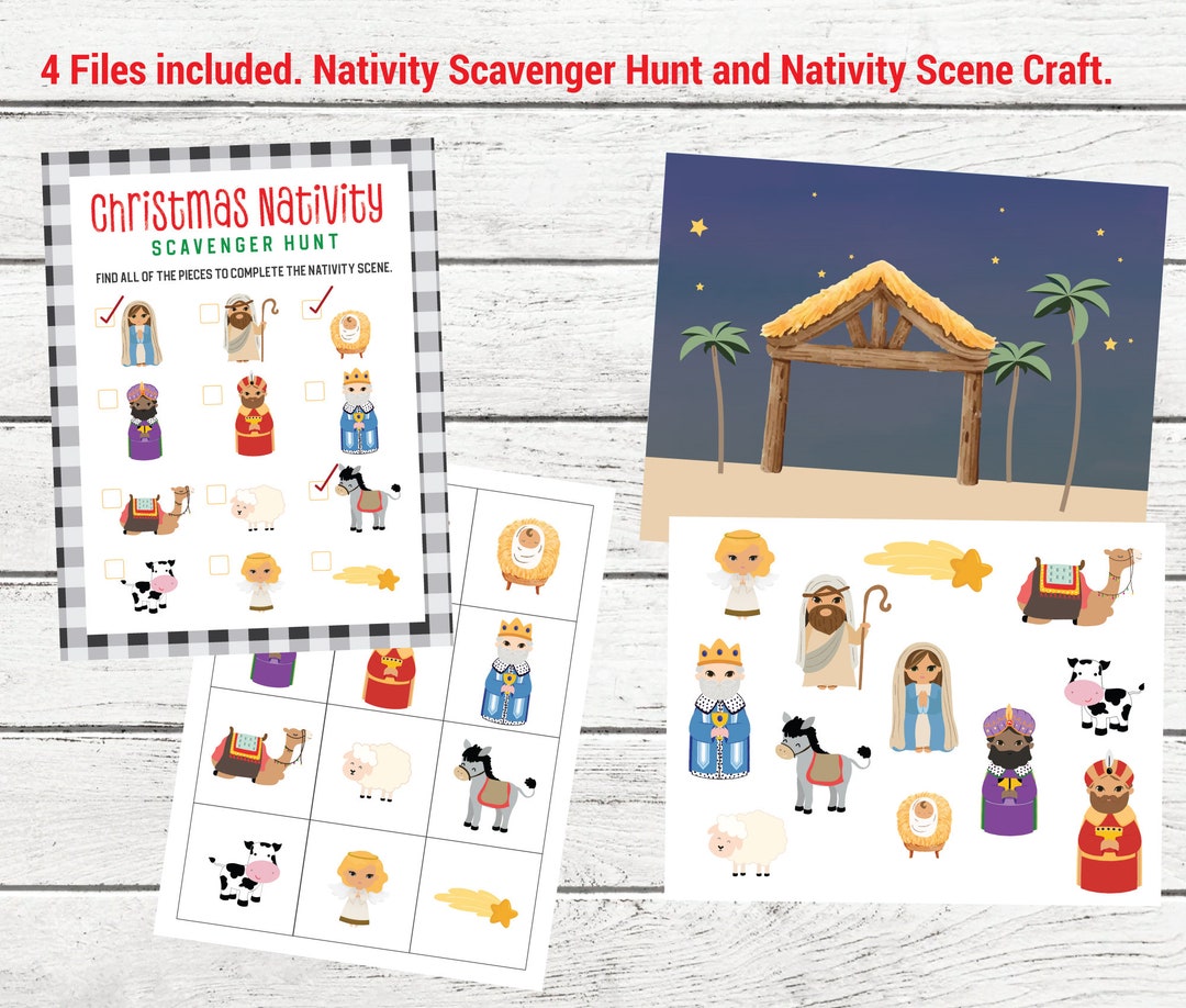 NATIVITY SCAVENGER HUNT Nativity Kids Activity Christmas Games NATIVITY SCAVENGER HUNT Nativity Kids Activity Christmas Games