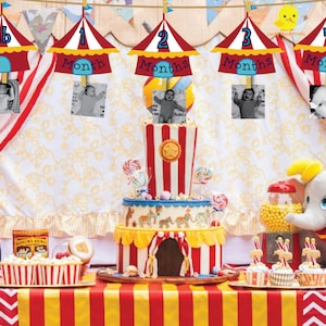 1 - 12 Month Circus Photo Banner | The Big One Circus Birthday | Dumbo Milestone banner | Greatest Show On Earth, Big Tent DIGITAL File ONLY