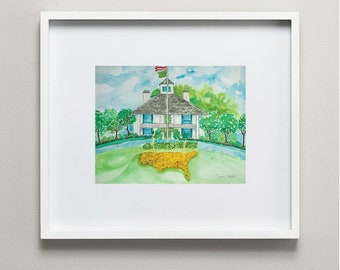 Augusta National Watercolor Golf Art Print | Georgia Masters Watercolor Drawing | DIGITAL Download