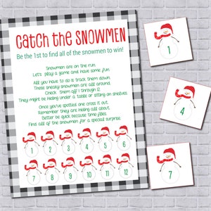 Christmas Scavenger Hunt, Snowman Treasure Hunt, Christmas Printable, Snowmen Hunt Game, Winter Holiday Game for Kids DIGITAL FILE