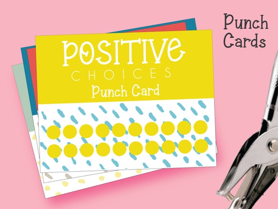 Punch Cards for Kids Positive Choices Reward Card for Parents or