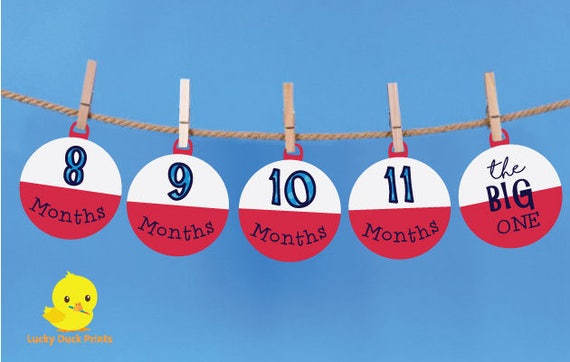 1 12 Month Fishing Bobber Photo Banner the Big One Fishing